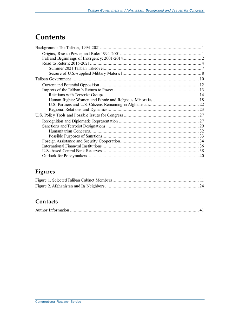 [20211102]R46955_阿富汗塔利班政府：国会背景和议题 .pdf_第3页