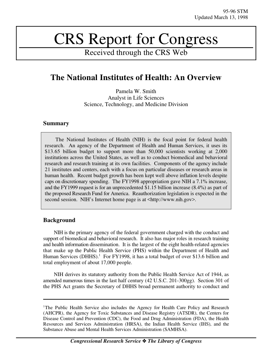 [19980313]95-96STM_美国国立卫生研究院：概述.pdf_第1页
