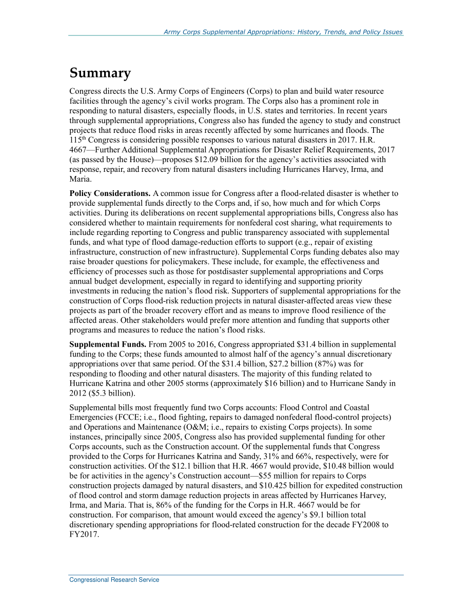 [20180103]R42841_陆军兵团补充拨款：历史、趋势和政策问题.pdf_第2页