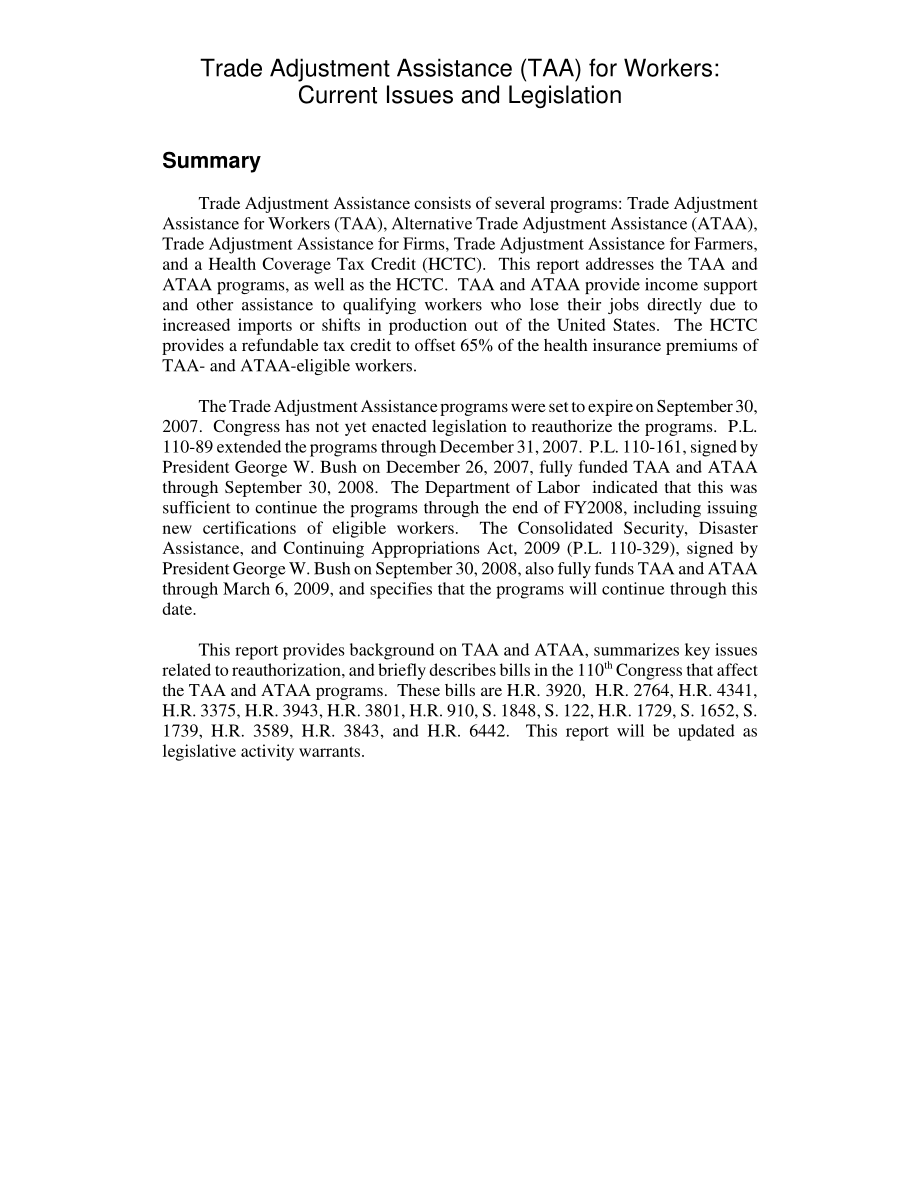 [20081001]RL34383_工人贸易调整援助（TAA）：当前问题和立法.pdf_第2页