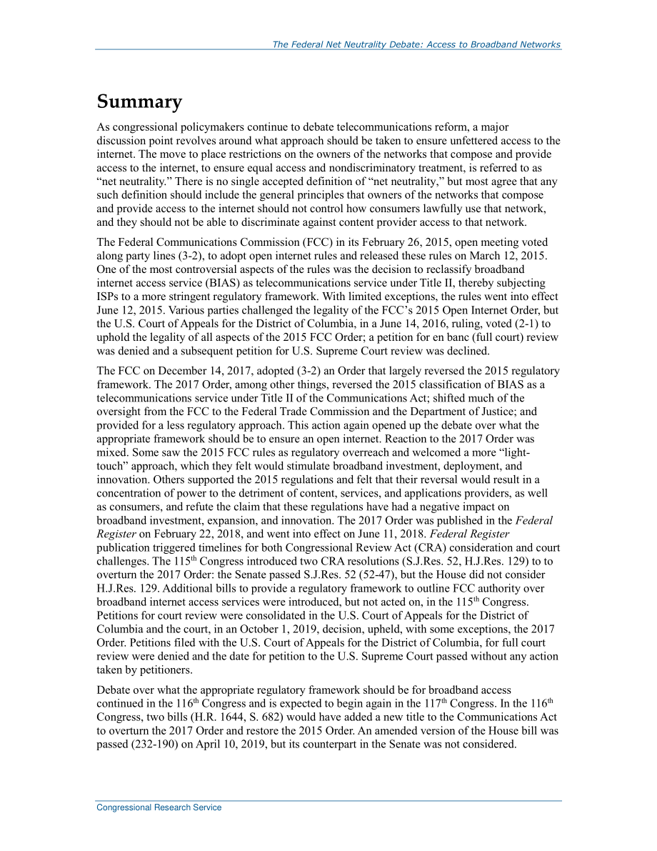 [20210224]R40616_联邦网络中立辩论：宽带网络接入.pdf_第2页