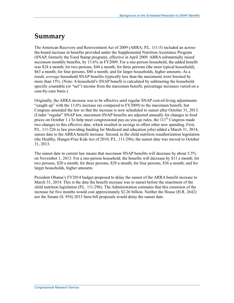 [20131023]R43257_计划减少补充营养援助计划（SNAP）福利的背景.pdf_第2页