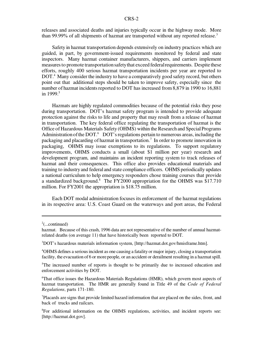 [20001228]RS20580_危险品运输安全——联邦计划和立法问题.pdf_第2页