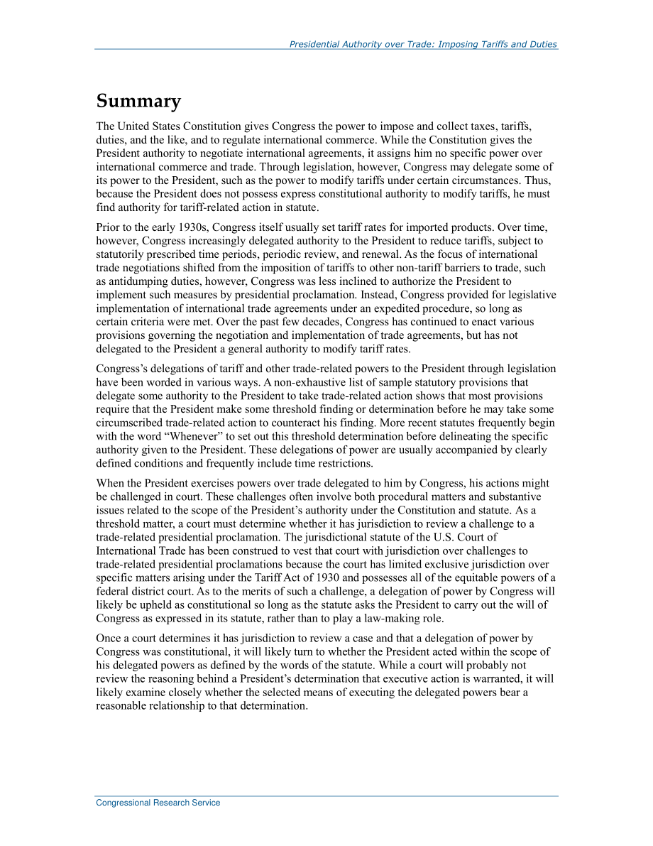 [20161209]R44707_总统贸易权力：征收关税和关税.pdf_第2页