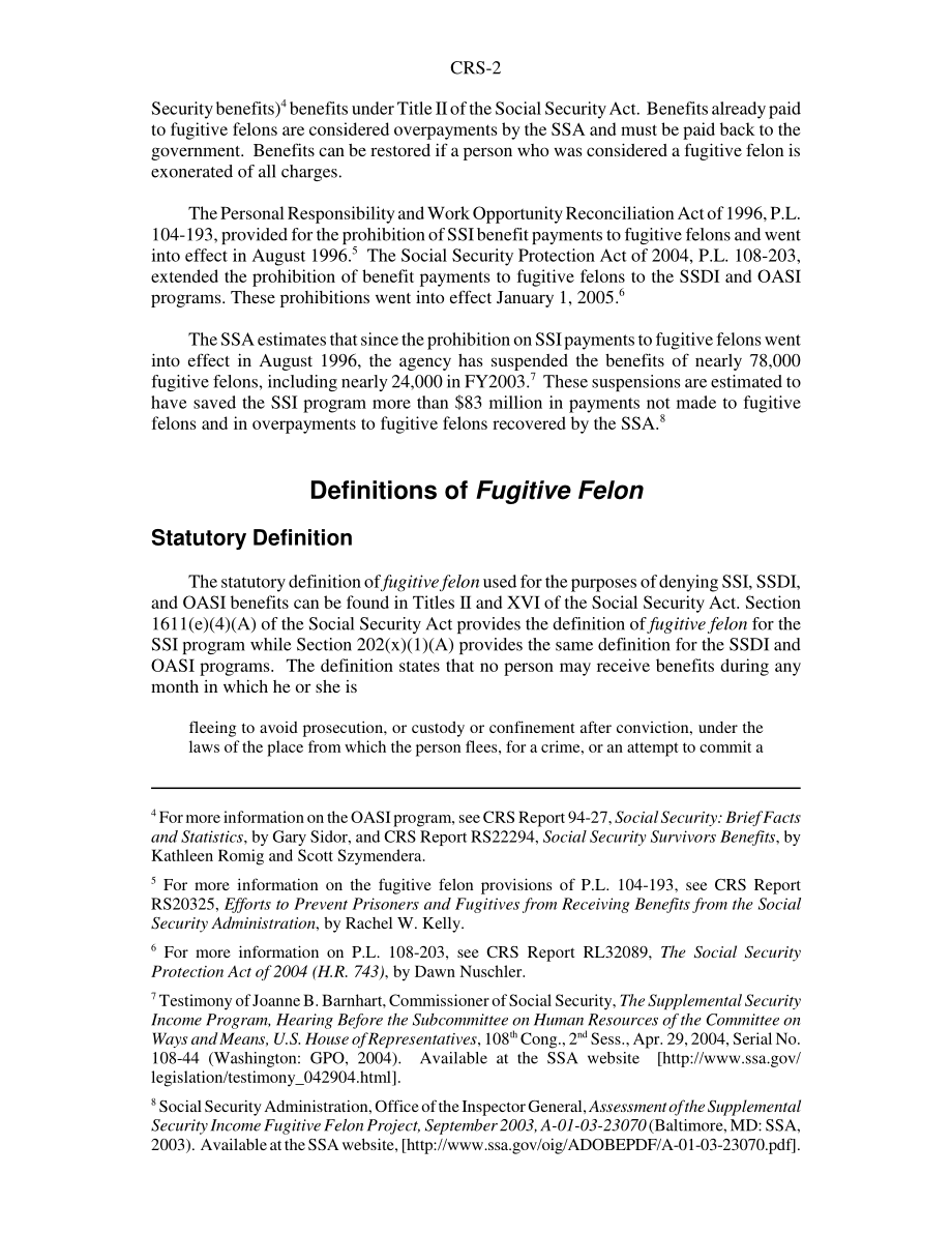 [20051227]RS22355_社会保障管理局：暂缓为逃犯提供福利.pdf_第2页