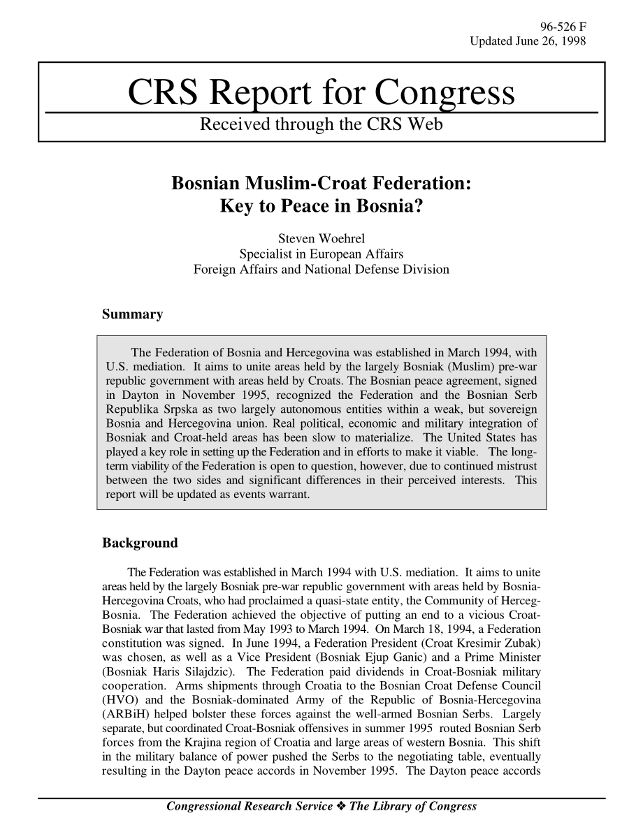 [19980626]96-526F_波斯尼亚穆斯林克罗地亚联邦：波斯尼亚和平的关键？.pdf_第1页