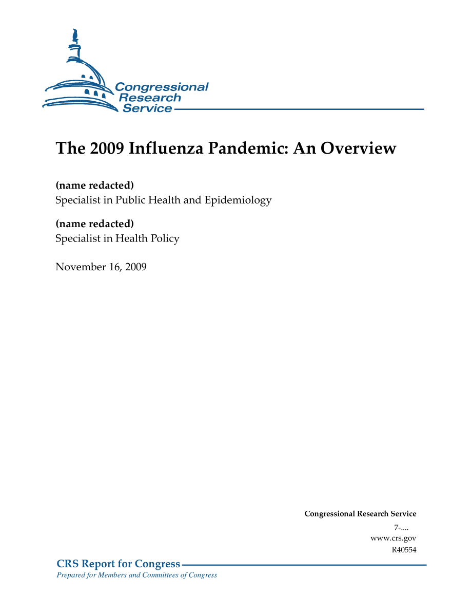 [20091116]R40554_2009年流感大流行：概述.pdf_第1页