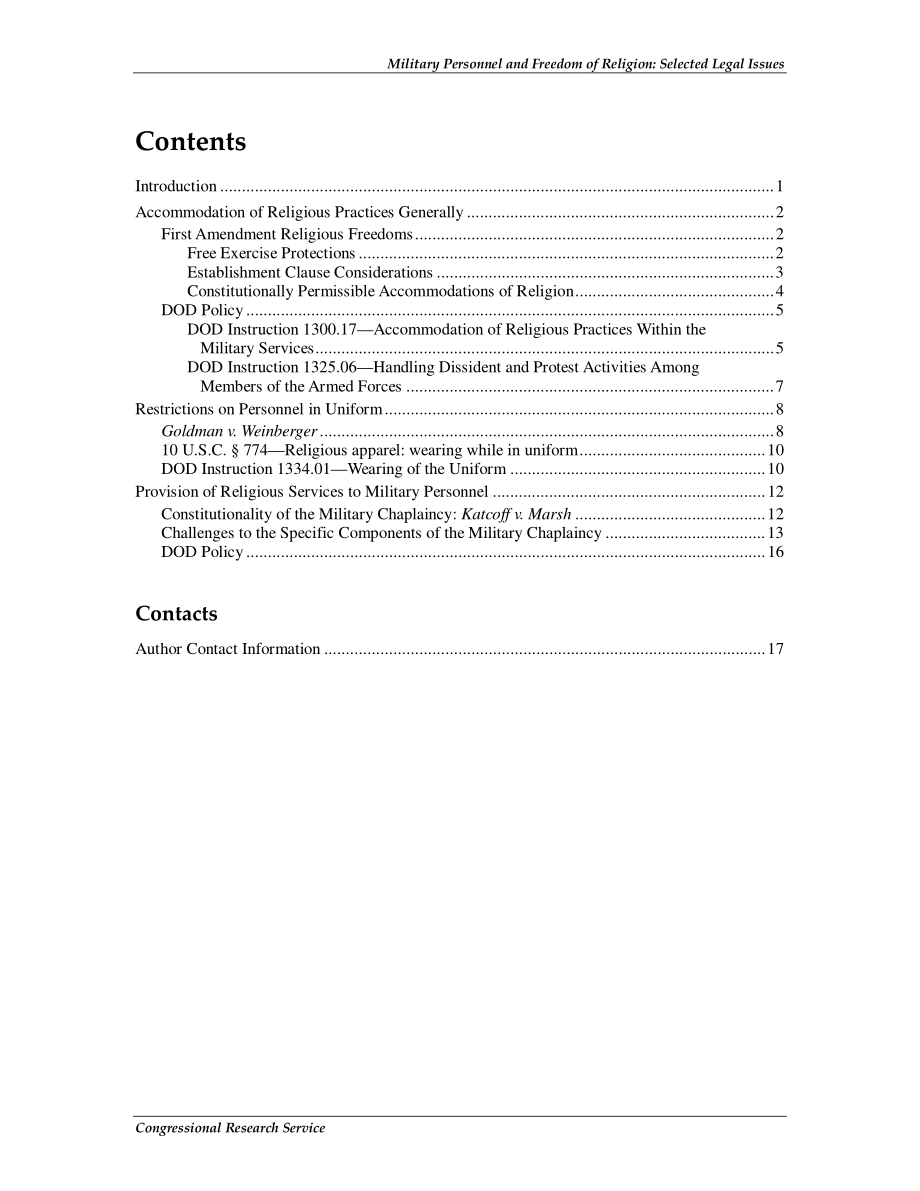 [20110201]R41171_军事人员与宗教自由：选定的法律问题.pdf_第3页