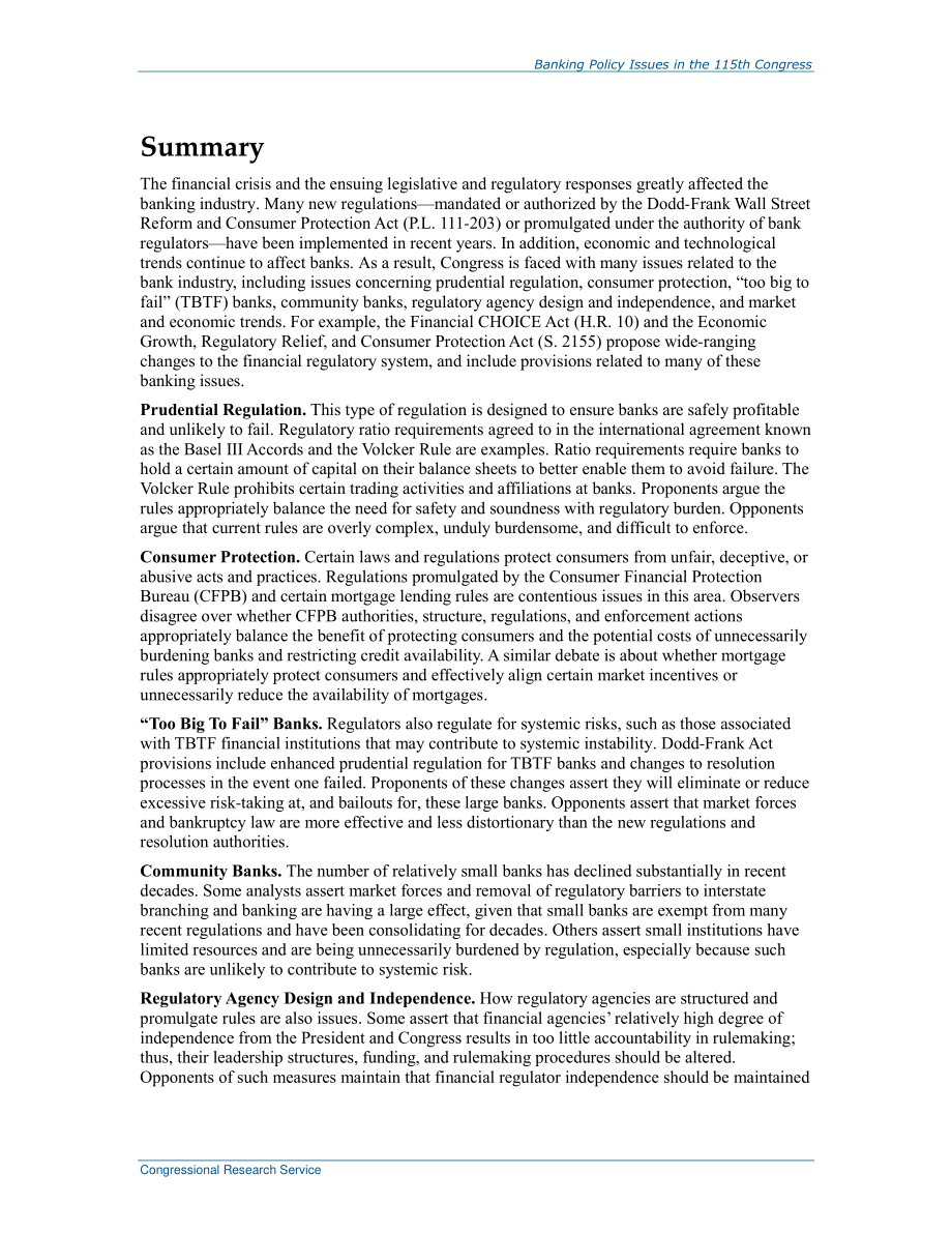 [20180307]R44855_第115届国会的银行政策问题.pdf_第2页