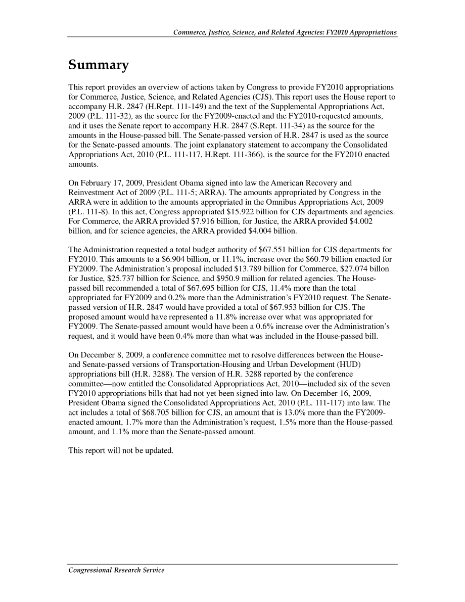 [20100119]R40644_商业、司法、科学和相关机构：2010财年拨款.pdf_第2页
