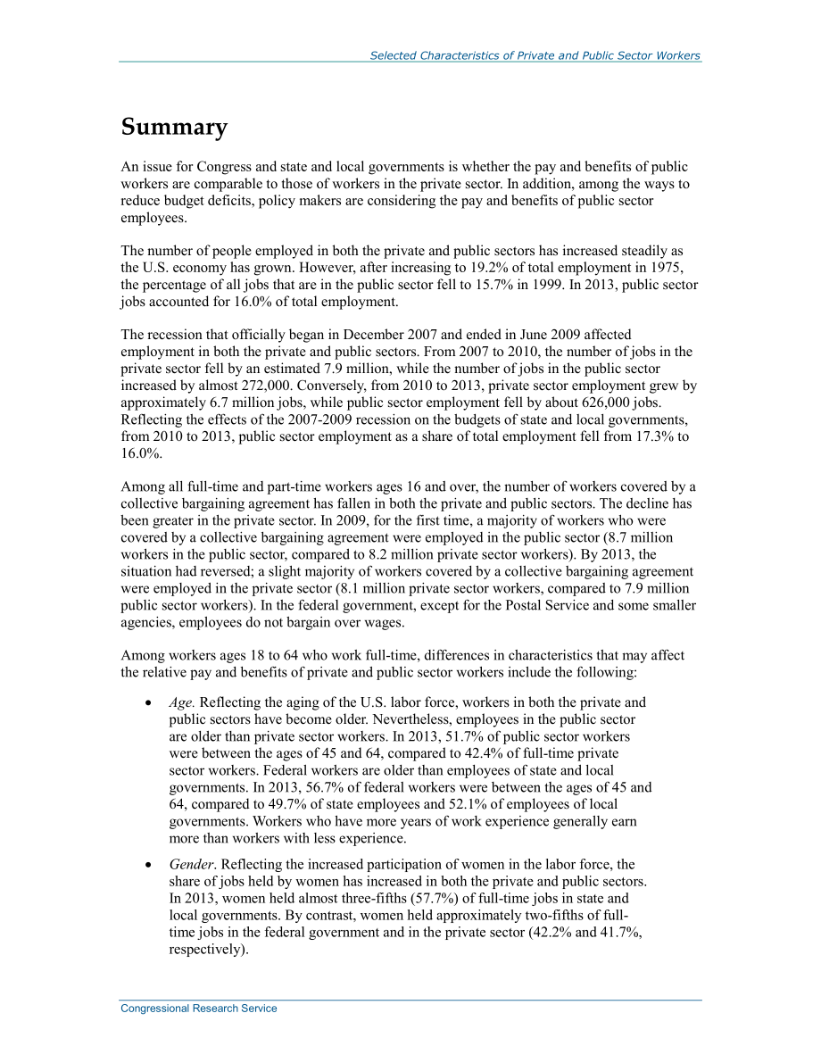[20140321]R41897_私营和公共部门工作人员的选定特征.pdf_第2页