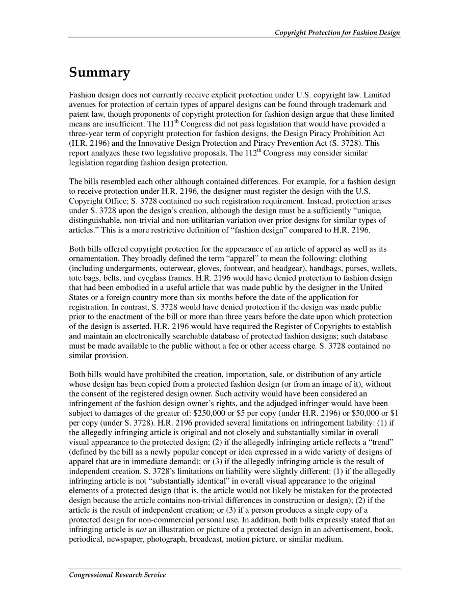 [20110104]RS22685_时装设计版权保护：立法建议的法律分析.pdf_第2页