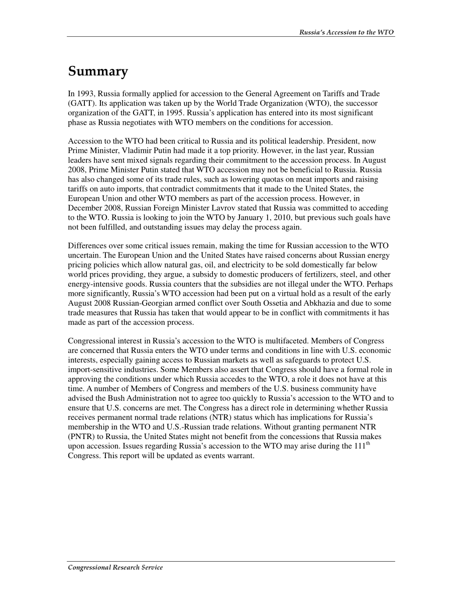 [20090127]RL31979_俄罗斯加入WTO.pdf_第2页