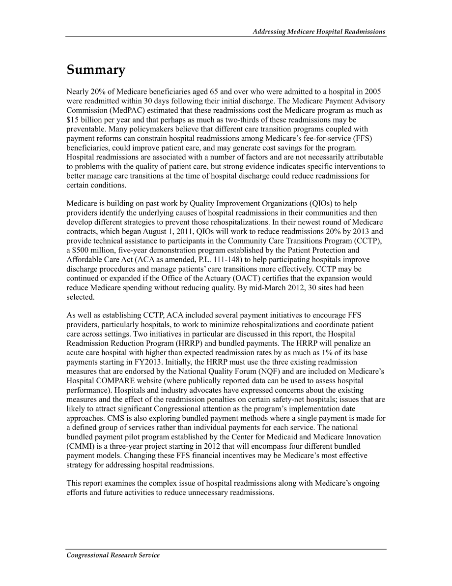 [20120525]R42546_解决医疗保险医院再入院问题.pdf_第2页