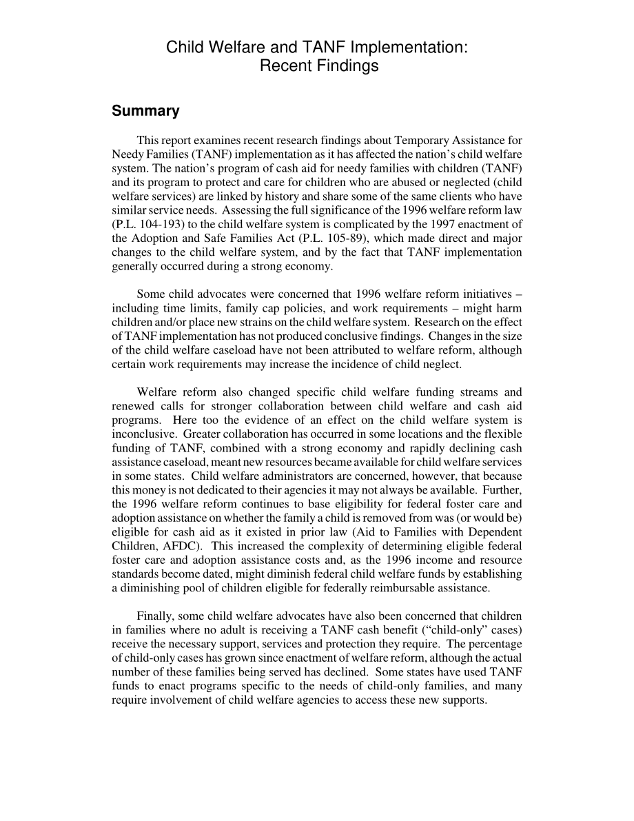 [20020708]RL31508_儿童福利和TANF实施：最近的调查结果.pdf_第2页