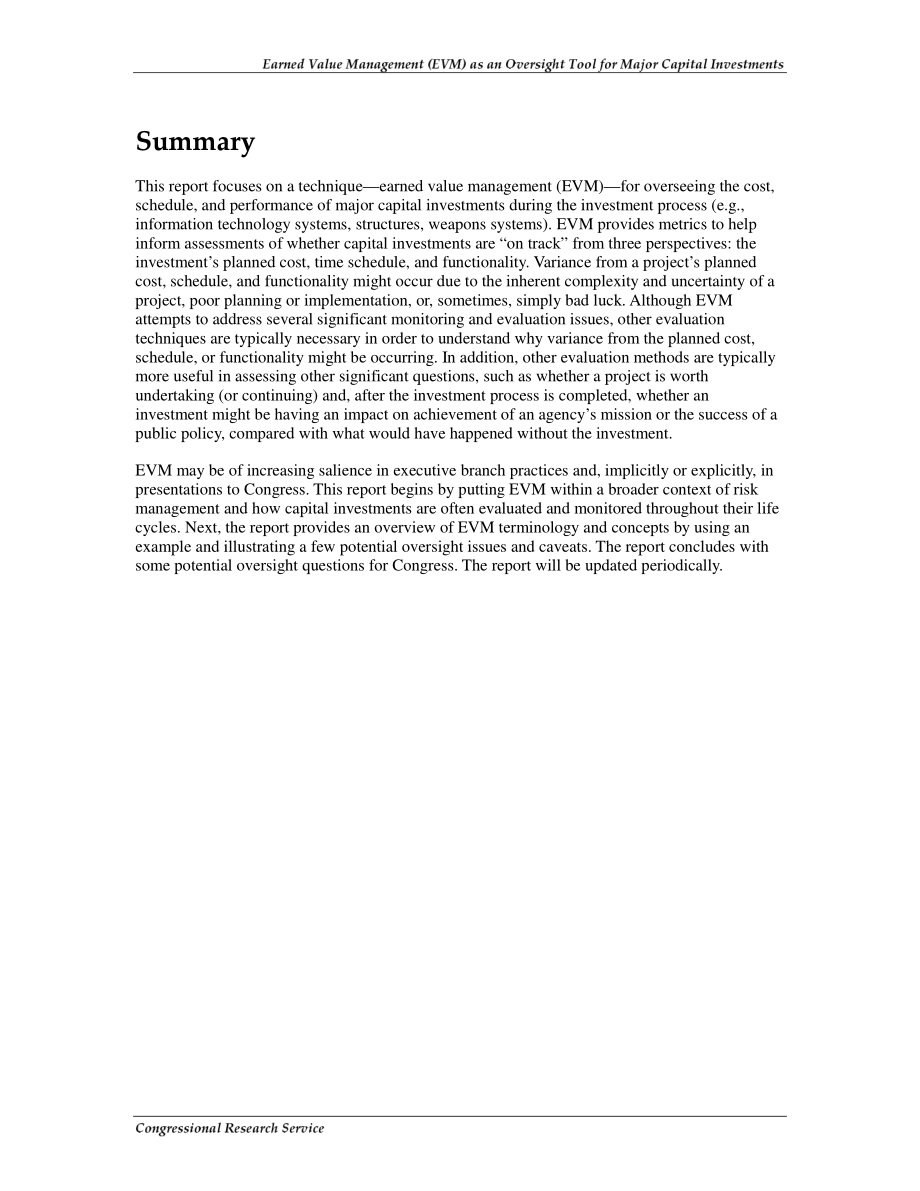 [20071121]RL34257_挣值管理（EVM）作为主要资本投资的监督工具.pdf_第2页