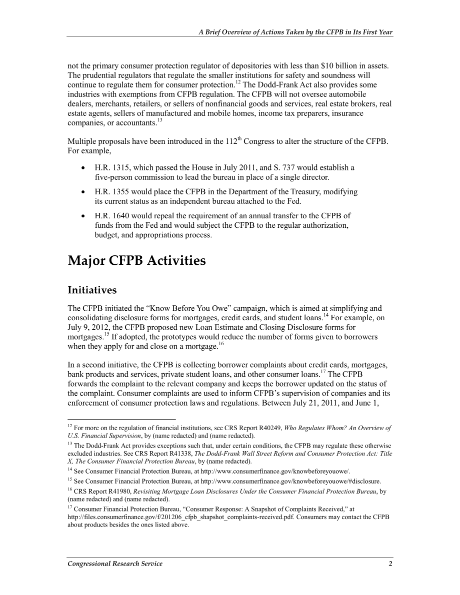 [20120829]R42615_消费者金融保护局（CFPB）第一年所采取行动的简要概述.pdf_第3页