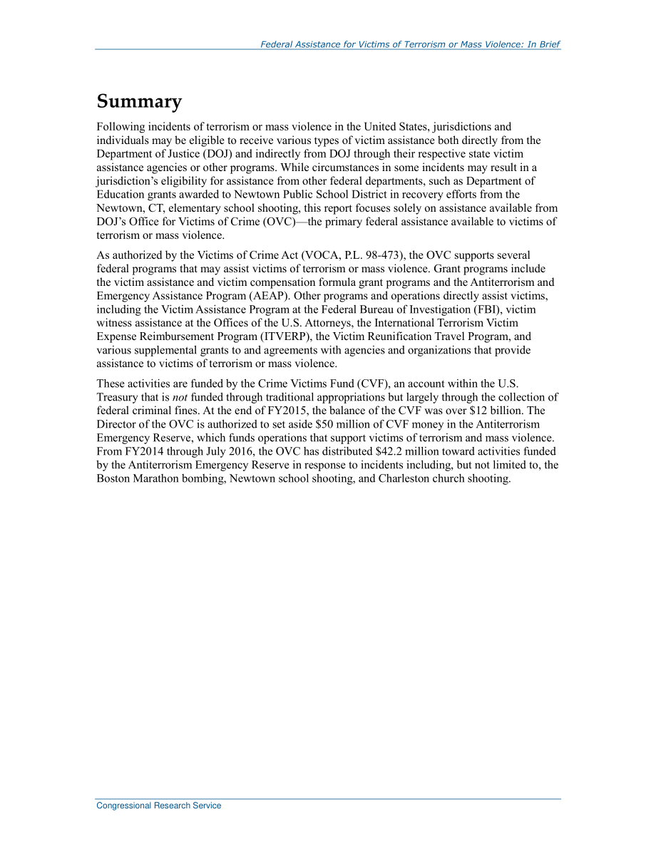 [20160803]R44579_联邦对恐怖主义或大规模暴力受害者的援助：简言之.pdf_第2页