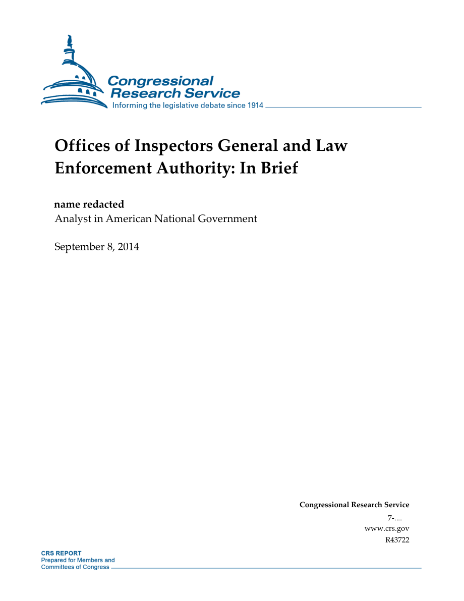 [20140908]R43722_监察长办公室和执法机构：简言之.pdf_第1页