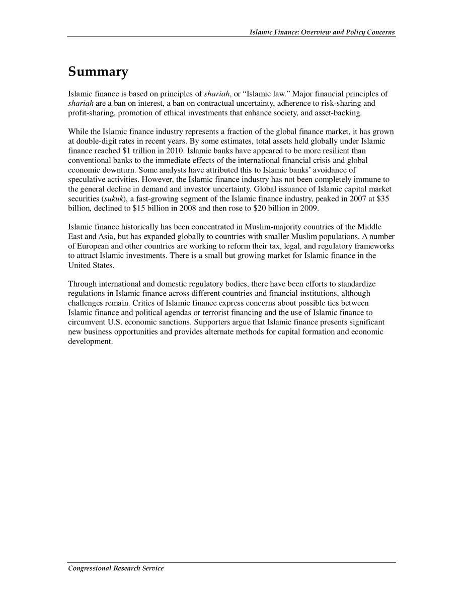 [20101130]RS22931_伊斯兰金融：概述和政策问题.pdf_第2页