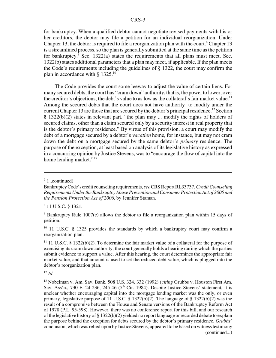[20071119]RS22755_主要居住地例外：第110届国会关于修订《破产法》第1322（b）（2）条的立法提案.pdf_第3页