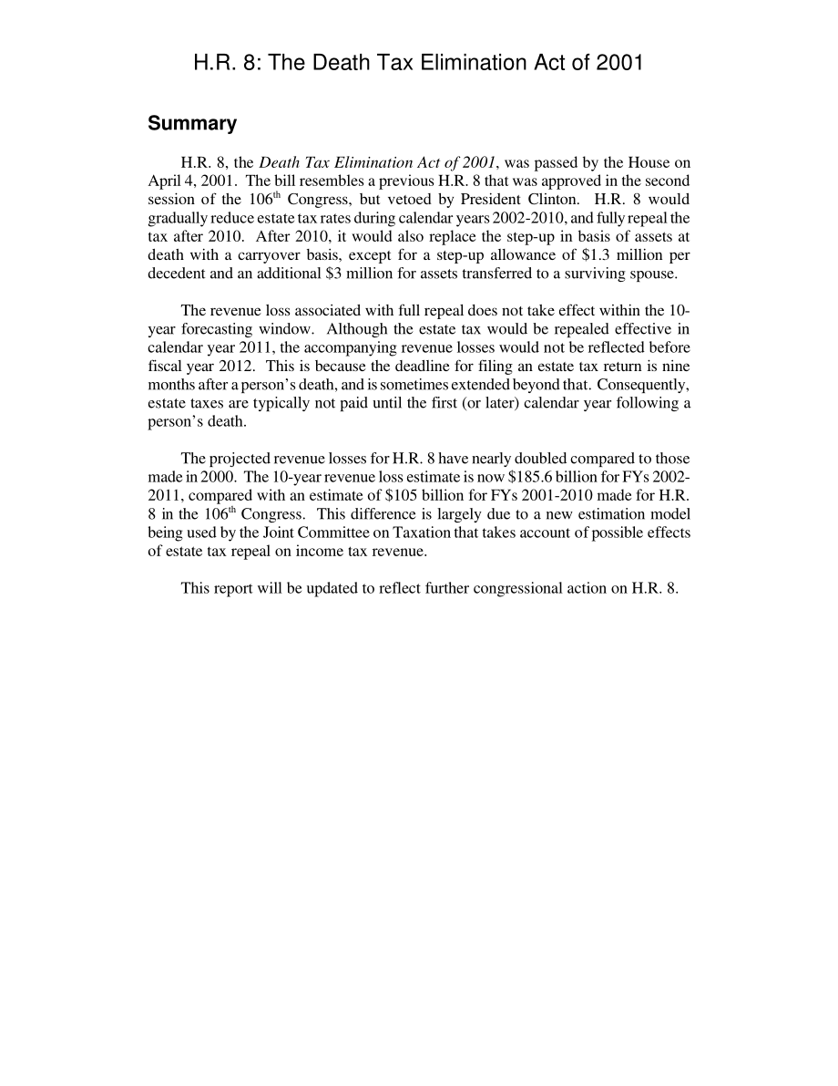 [20010409]RL30912_H、 R.8 2001年死亡税消除法案.pdf_第2页