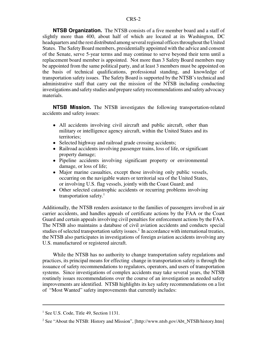 [20030610]RS21413_国家交通安全委员会：重新授权和国会监督的背景和问题.pdf_第2页