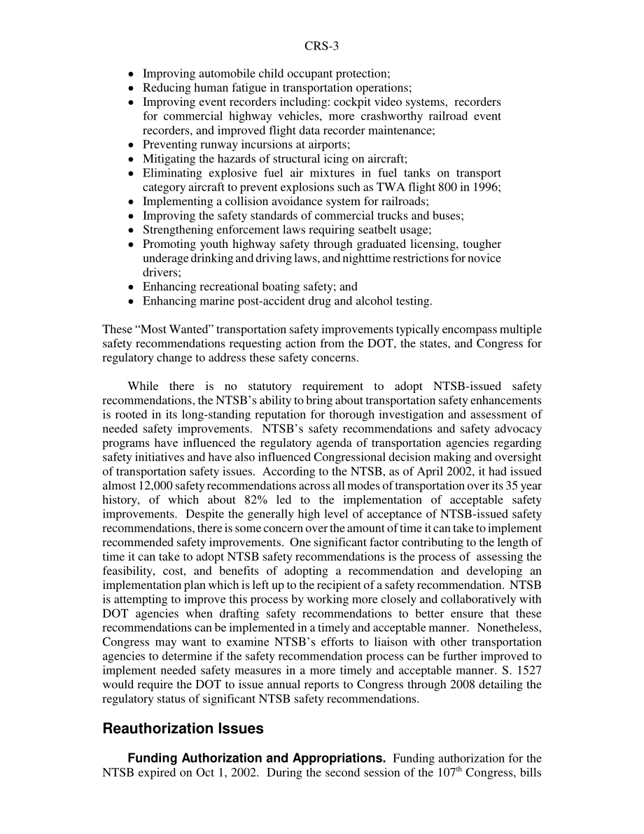 [20030610]RS21413_国家交通安全委员会：重新授权和国会监督的背景和问题.pdf_第3页
