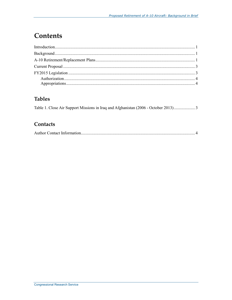 [20150105]R43843_A-10飞机的退役计划：背景简介.pdf_第2页