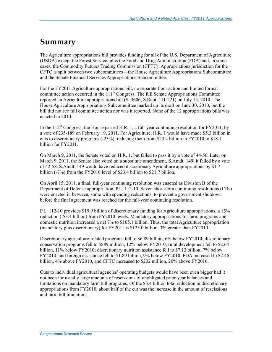 [20110729]R41475_农业和相关机构：2011财年拨款.pdf_第2页