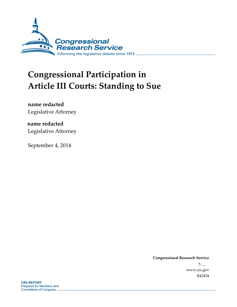 [20140904]R42454_国会参与第三条法院：诉讼资格.pdf_第1页