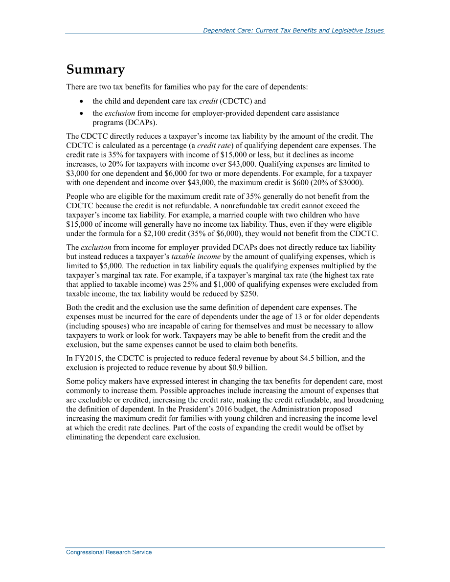 [20150204]RS21466_依赖护理：当前的税收优惠和立法问题.pdf_第2页