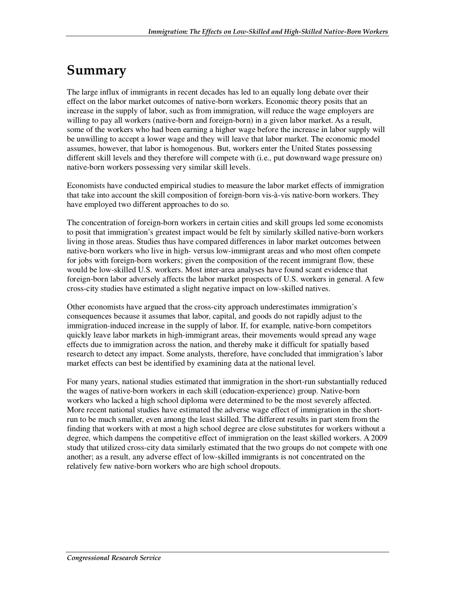 [20100413]95-408_移民：对低技能和高技能本地工人的影响.pdf_第2页