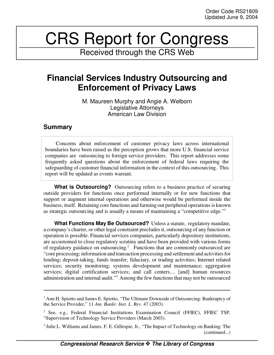 [20040609]RS21809_金融服务业外包和隐私法的实施.pdf_第1页
