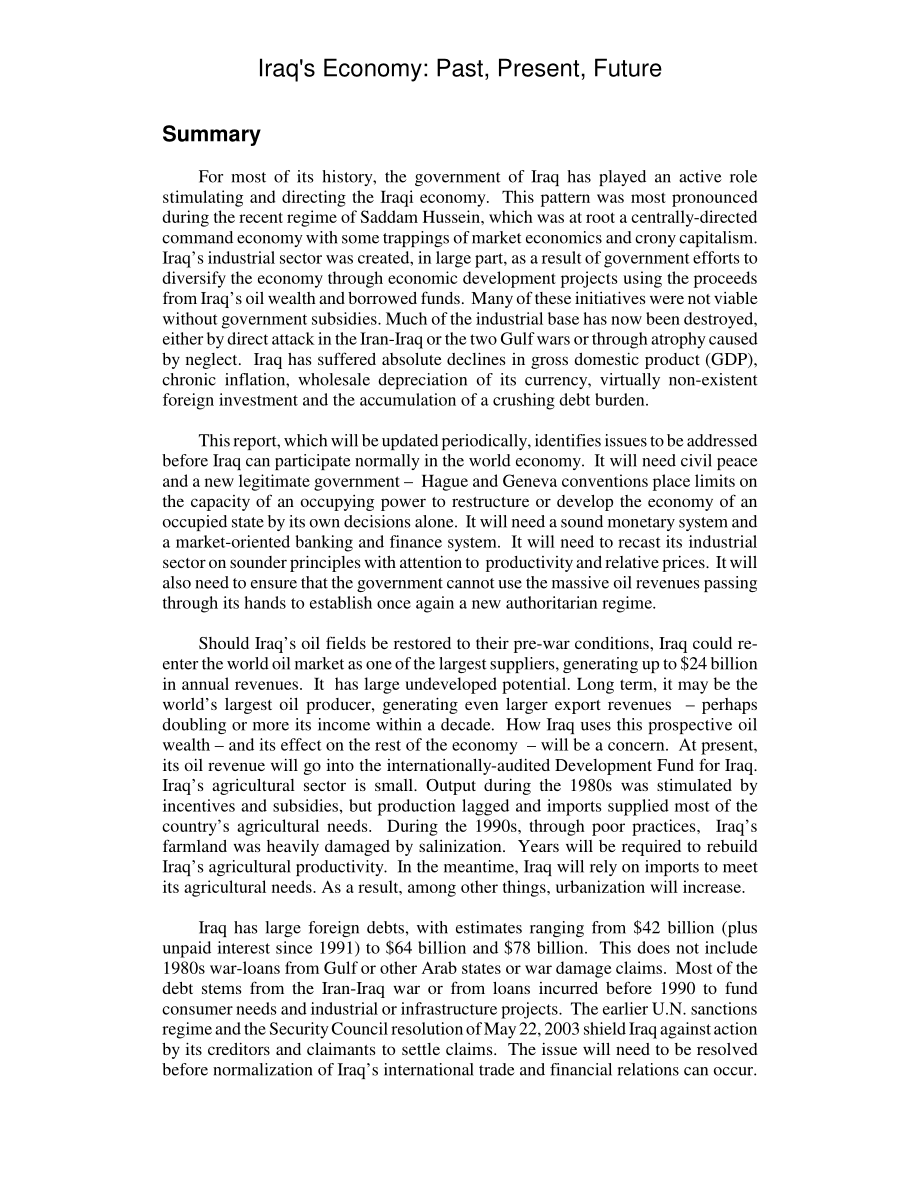 [20030603]RL31944_伊拉克经济：过去、现在、未来.pdf_第2页