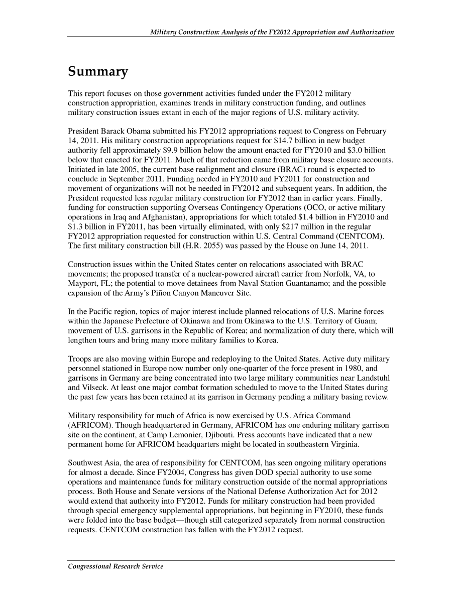 [20110713]R41885_军事建设：2012财年拨款和授权分析.pdf_第2页