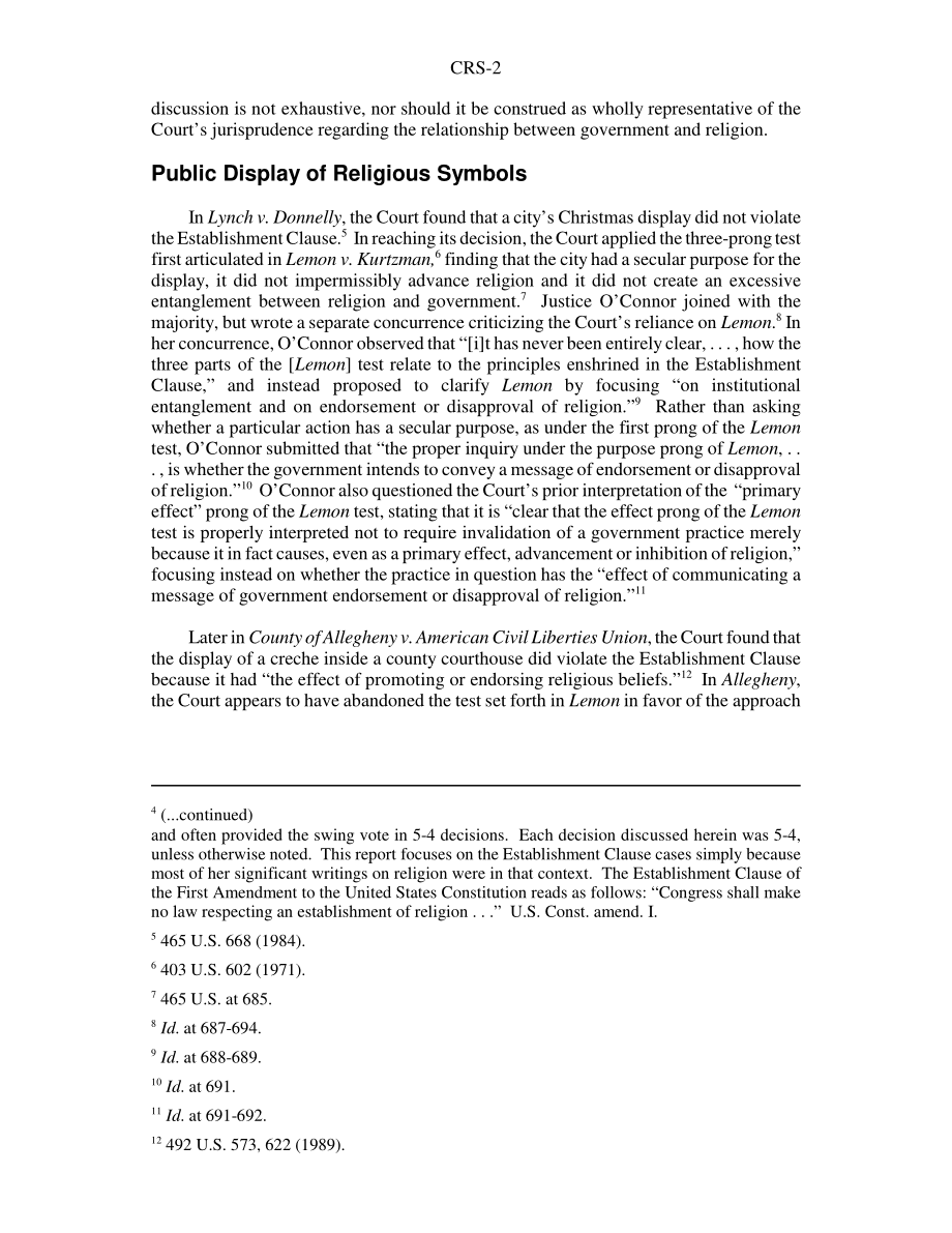 [20050720]RS22201_教会和国家法律：奥康纳法官精选意见.pdf_第2页