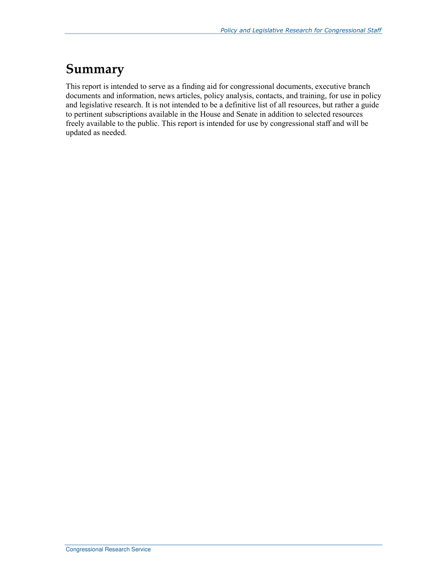 [20190628]R43434_针对国会工作人员的政策和立法研究：查找文档、分析、新闻和培训.pdf_第2页