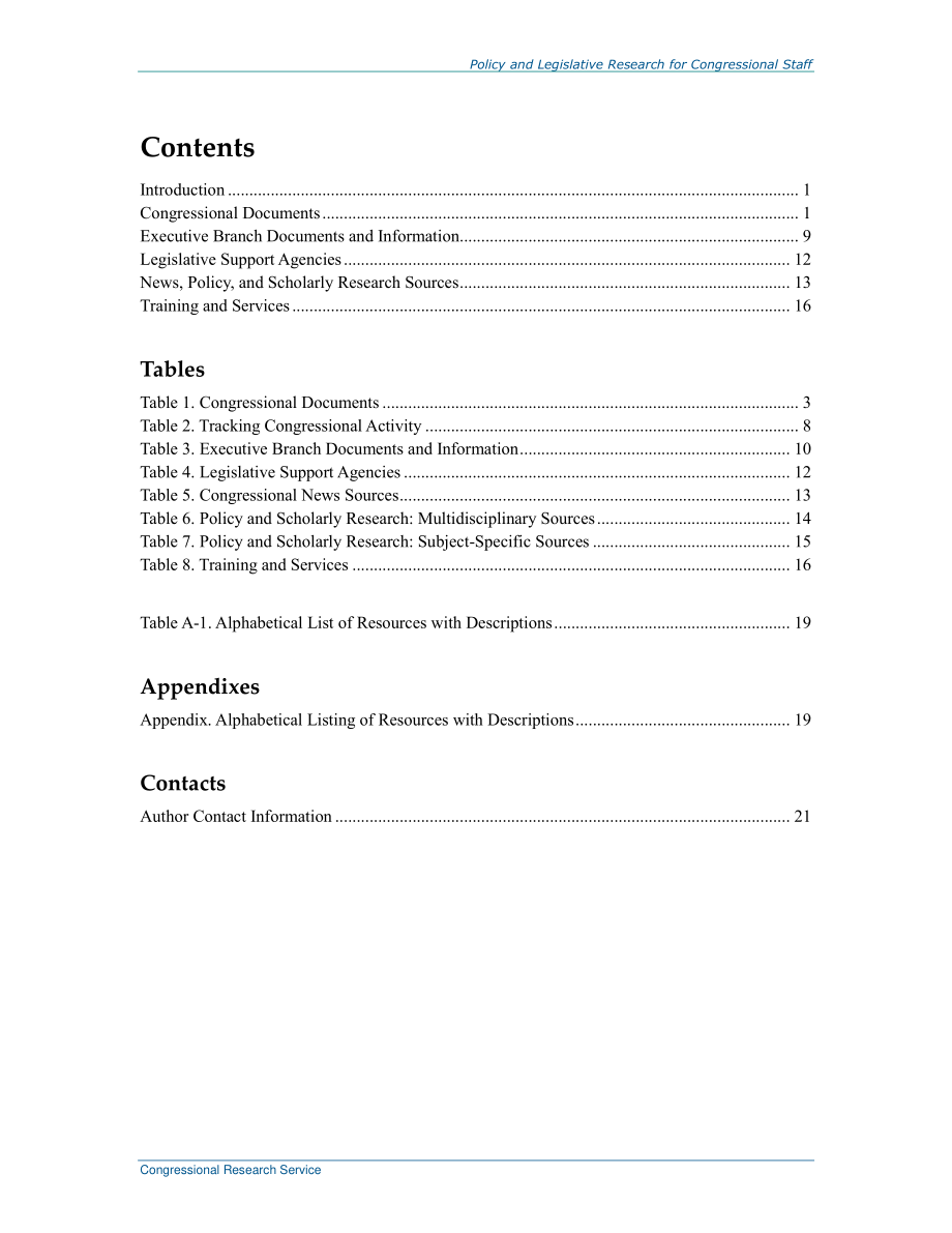 [20190628]R43434_针对国会工作人员的政策和立法研究：查找文档、分析、新闻和培训.pdf_第3页