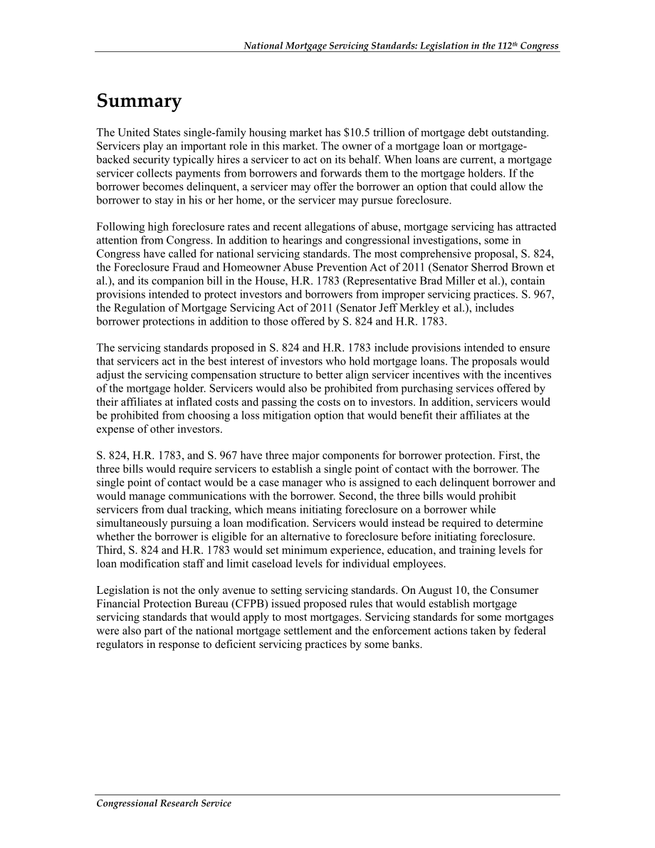 [20120829]R42041_国家抵押贷款服务标准：第112届国会的立法.pdf_第2页