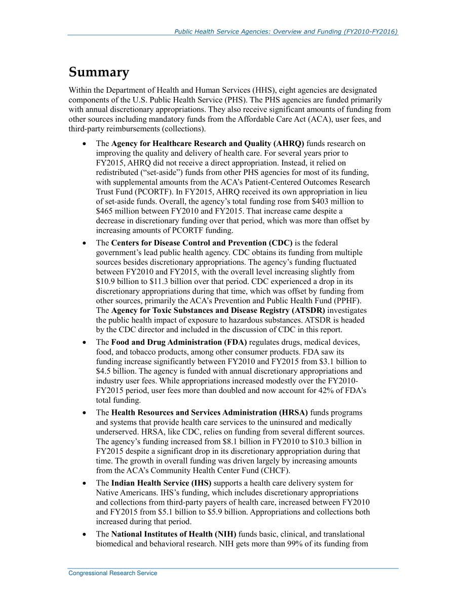 [20151013]R43304_公共卫生服务机构：概述和资金（2010-2016财年）.pdf_第2页