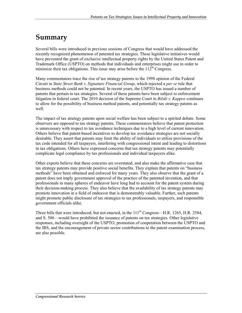 [20110113]RL34221_税收策略专利：知识产权与创新问题.pdf_第2页