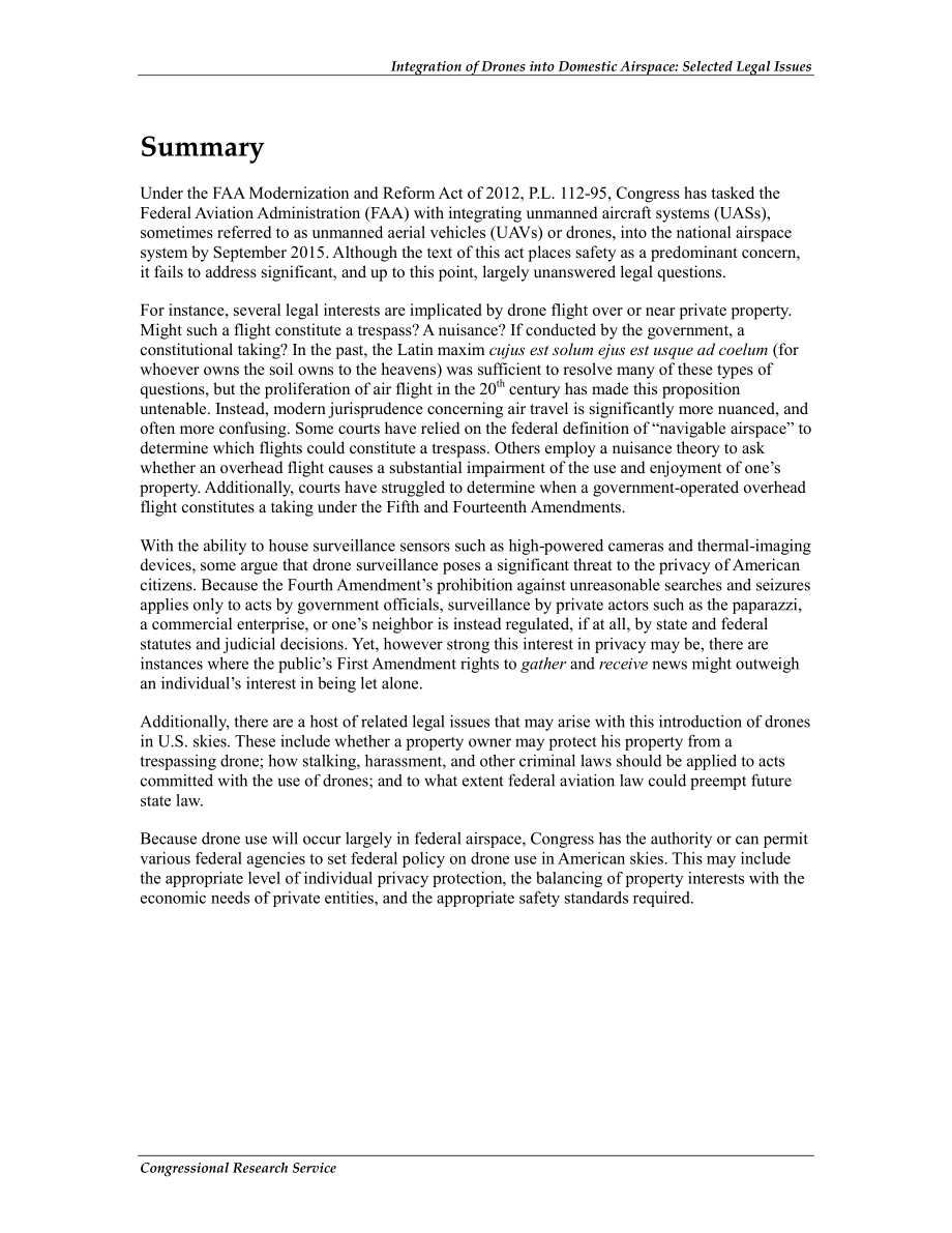 [20130404]R42940_无人机融入国内空域：选定的法律问题.pdf_第2页
