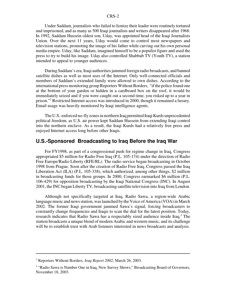 [20031203]RS21681_重建伊拉克媒体：国会议题.pdf_第2页