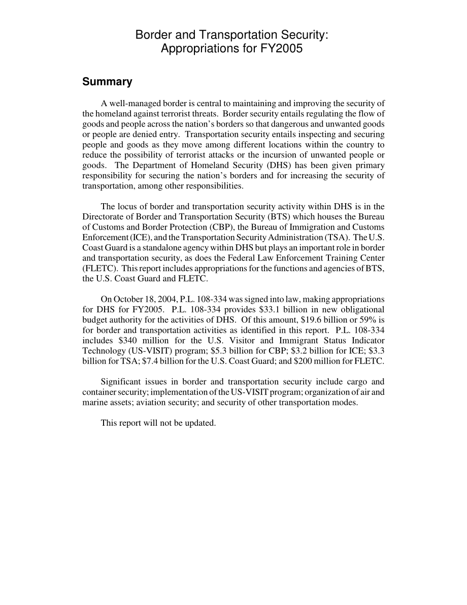 [20041105]RL32566_边境和运输安全：2005财年拨款.pdf_第3页