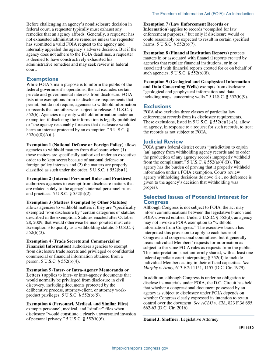[20200924]IF11450_《信息自由法》（FOIA）：简介.pdf_第2页