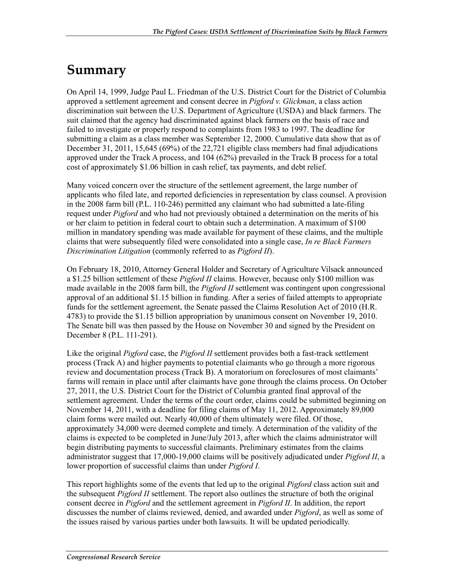 [20130529]RS20430_Pigford案例：美国农业部解决黑人农民的歧视诉讼.pdf_第2页