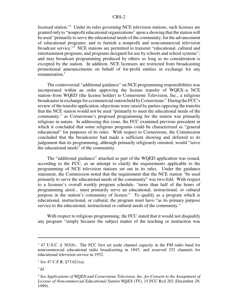 [20000619]RS20603_2000年《非商业性广播言论自由法》：相关法律问题概述和背景.pdf_第2页