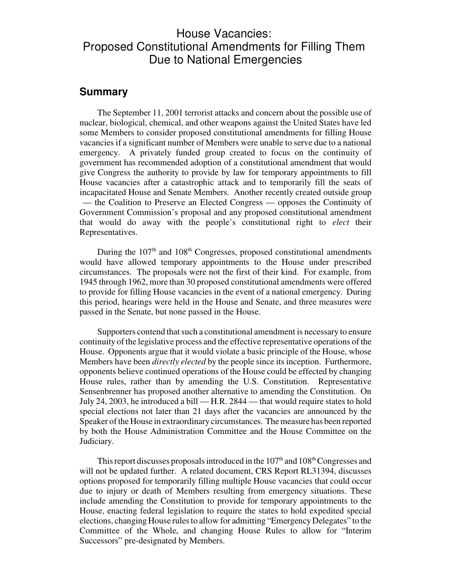 [20040416]RL32031_房屋空置：因国家紧急情况而填补这些空缺的拟议宪法修正案.pdf_第2页