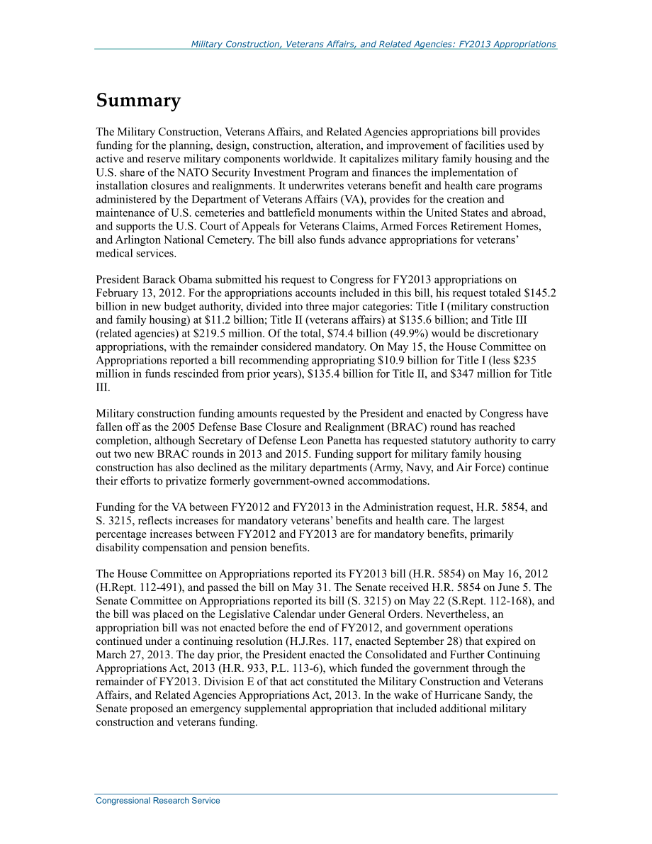 [20140113]R42586_军队建设、退伍军人事务和相关机构：2013财年拨款.pdf_第2页
